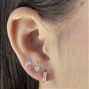 Argolas Cravejada Prata 925 - 10mm - BPR954