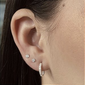 Argolas Cravejada Prata 925 - 12mm - BPR962