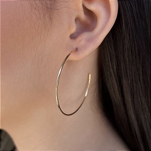 Argola Lisa Média Semijoia 18K- 45mm