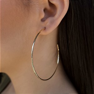 Argola Grande Lisa Semijoia 18k- 70mm - MB69