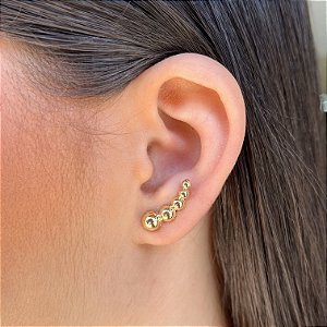 Brincos Ear Cuff Bolas Semijoia 18k - MB137