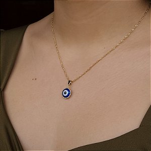 Gargantilha Olho Grego Semijoia 18K - Antialérgica -  MC43