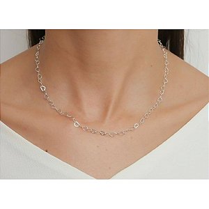 Gargantilha Coração Prata 925 - 45cm - CPR08