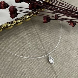 Gargantilha Nylon Gota Prata 925 - 40cm - CPR601