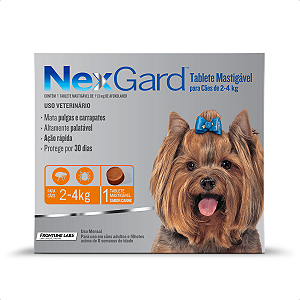 Antipulgas e Carrapatos Nexgard para Cães de 2 a 4 kg