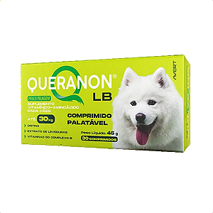 Queranon Lb Avert Pele Pelagem Cães Até 30kg 30 Comprimidos
