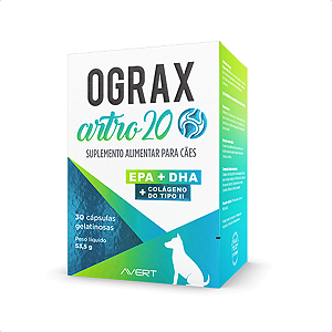 Suplemento Avert Ograx Artro 20 Para Cães 30 Cápsulas