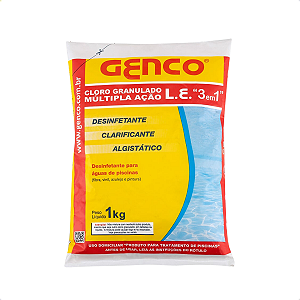 Cloro Granulado 1kg Multipla Ação 3 Em 1 - Genco