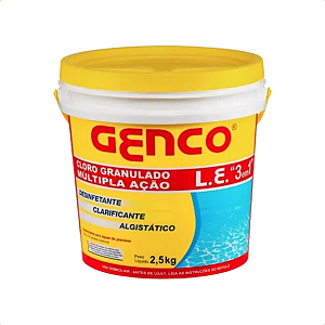 Genco 3 Em 1 Múltipla Ação Balde 2,5kg Cloro Para Piscina