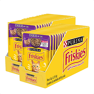 Kit 30 Sachê Ração Úmida Friskies Gatos Adultos Cordeiro ao Molho 85g