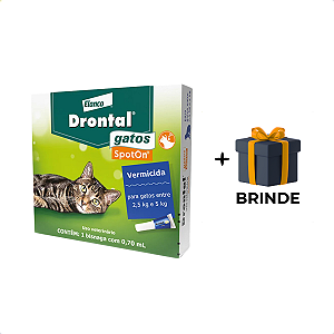 Vermífugo Drontal Spot-On para Gatos 2,5 a 5kg – 1 Pipeta 0,70mL + Brinde