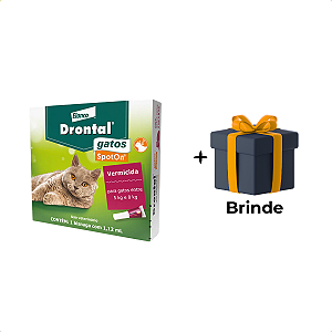Vermífugo Drontal Spot-On para Gatos 5 a 8kg – 1 Bisnaga de 1,12ml + Brinde