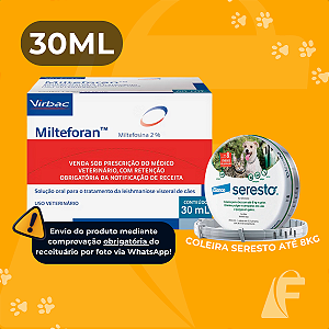 Milteforan 30ml Virbac + Coleira Seresto Pequena