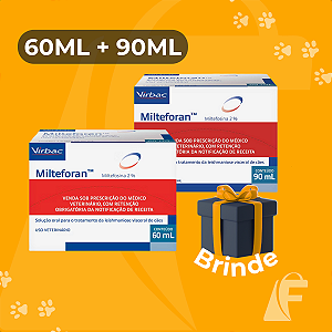 Combo Milteforan 90ml + Milteforan 60ml Virbac + Brinde