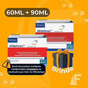 Combo Milteforan 90ml + Milteforan 60ml Virbac + Brinde
