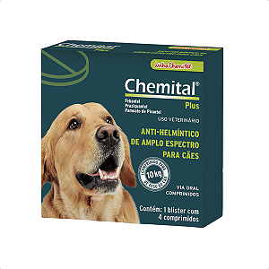 Chemital Plus para Cães – Vermífugo Anti-helmíntico de Amplo Espectro