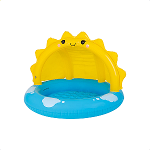 Piscina Infantil Inflável Com Cobertura Mor Sunny Day 26L Piscina Bebê Proteção para Sol