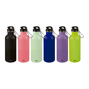 Garrafa 750ml Aço Inox Esportiva Mor Water To Go Dia a Dia Com Alça Cores Diversas