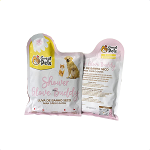 Luva de Banho Seco Great Pets para Cães e Gatos – Higiene Prática sem Enxágue