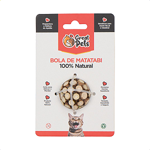 Brinquedo Bolinha Wood Matatabi com Catnip para Gatos – Great Pets