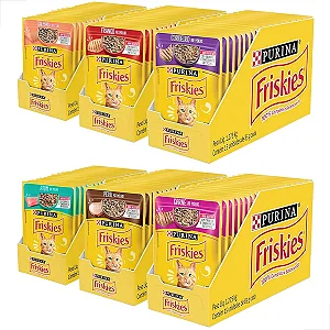 Kit 6 Caixas Sachê Friskies Purina Para Gatos Adultos 90 Unidades Sabores Variados