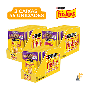 Kit 45 Sachês Friskies Purina Cordeiro Para Gatos Adultos 3 Caixas
