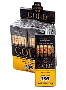 Cigarrilha Alonso Menendez Gold com piteira - Caixa com 50