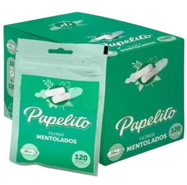 Filtro Papelito Menta 6mm - Caixa 10 pacotes com 120 unidades