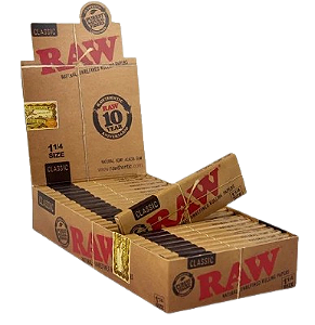 Caixa de seda Raw 1 1/4 Classic - 25 unidades
