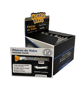 Piteira de Vidro Hippie Bong InCalmo Collors - 12 Cards com 1 Piteira