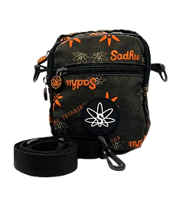 Shoulder bag Sadhu Clássica - Preta/Laranja