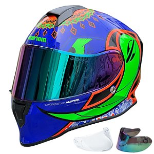 COMBO - Capacete Fechado Mormaii M1 Mamute Brilho + Viseira Camaleão