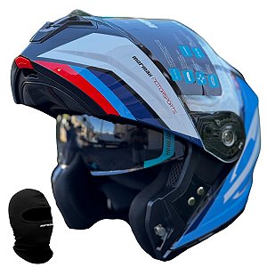 Capacete Articulado Mormaii V1 Azul Brilho