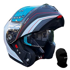 Capacete Articulado Mormaii V1 Preto e Branco