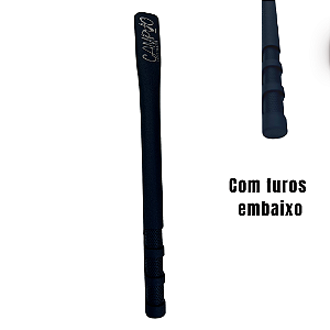 Bomba para tereré em inox TELA REDONDA na cor preta - Campão , tela em inox  perfurado com furos também em baixo