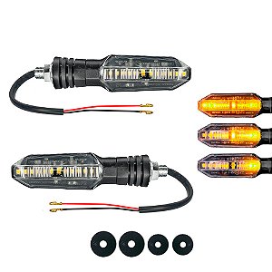 PAR PISCA COMPLETO LED SEQUENCIAL COM PORCA NAO NECESSITA DE RELE TITAN125 KS 2000