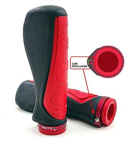 MANOPLA ERGONOMICA COM ANEL VERMELHO COM PRETO