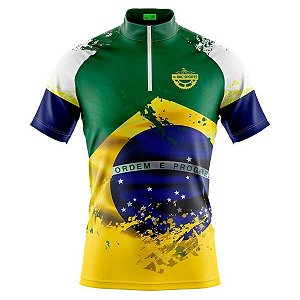 Camiseta Ciclismo Masculina Manga Curta Rkc Sports Brasil UV+50