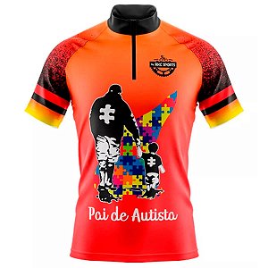 CAMISA CICLISMO MASCULINA MOUNTAIN BIKE MANGA CURTA RKC SOU PAI DE AUTISTA
