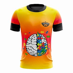 CAMISA ESPORTIVA ACADEMIA CORRIDA DIA A DIA AUTISMO NÃO É FALHA NO CÓDIGO