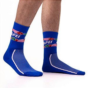 MEIA CANO ALTO CICLISMO MOUNTAIN BIKE ACADEMIA MAPEI AZUL