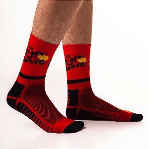 MEIA CANO ALTO CICLISMO MOUNTAIN BIKE ACADEMIA TOUR DE FRANCE VERMELHO