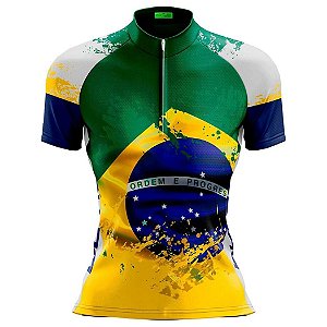 CAMISA CICLISMO FEMININA MOUNTAIN BIKE MANGA CURTA SELEÇÃO BRASIL