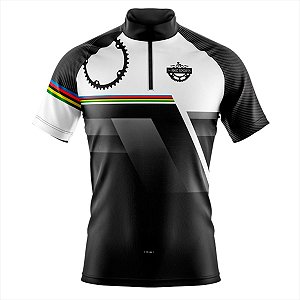 CAMISA CICLISMO MASCULINA MOUNTAIN BIKE MANGA CURTA COROA BRANCA