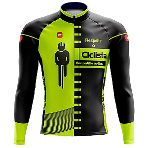 CAMISA CICLISMO MASCULINA MOUNTAIN BIKE MANGA LONGA BE FAST RESPEITE O CICLISTA