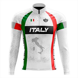 CAMISA CICLISMO MASCULINA MOUNTAIN BIKE MANGA LONGA ITALIA CINZA