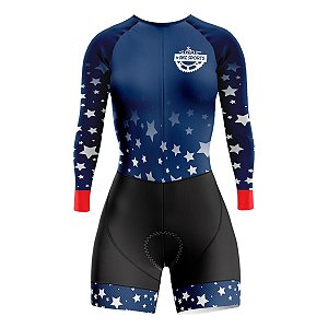 MACAQUINHO CONJUNTO CICLISMO FEMININO MANGA LONGA ESTRELAS