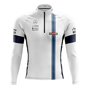 CAMISA CICLISMO MASCULINA MANGA LONGA MARTINI BRANCA