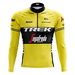 CAMISA CICLISMO MASCULINA MANGA LONGA TREK AMARELA