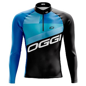 CAMISA CICLISMO MASCULINA MANGA LONGA OGGI AZUL